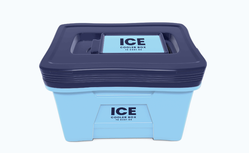Plastic ice cooler box
